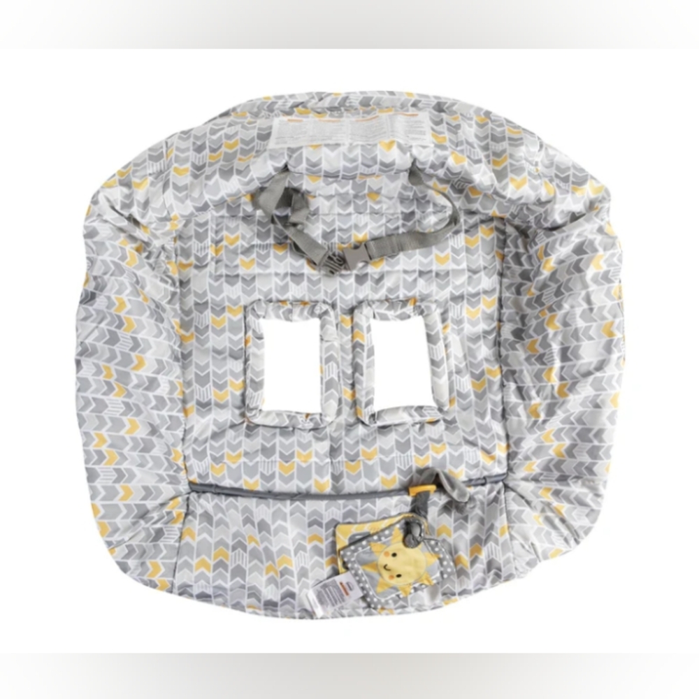 Boppy Shopping Cart and High Chair Cover For Babies Unisex Grey/ Yellow and Whit
